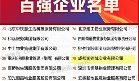 abpay爱博钱包公司荣列2024中国物业服务百强企业榜单